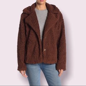 Caslon Fleece Faux Shearling Jacket in Chino Brown